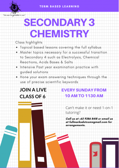 S3 Chemistry : Term based learning