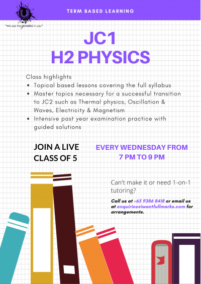 JC1 H2 Physics : Term based learning