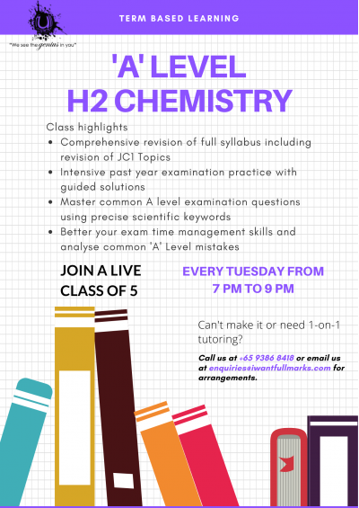 A LEVEL H2 Chemistry : Term based learning